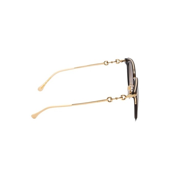 NWT Gucci GG1015SK-004-56 Black Gold Cat Eye 56mm Sunglasses main image 4